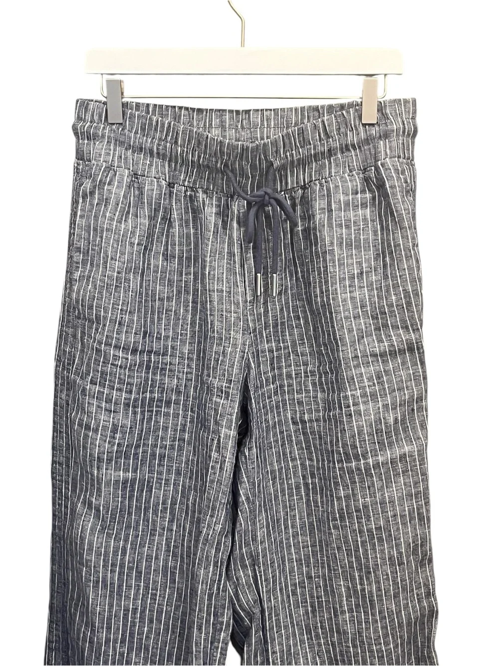 QUINCE Chambray Stripe Linen Wide Leg Pants